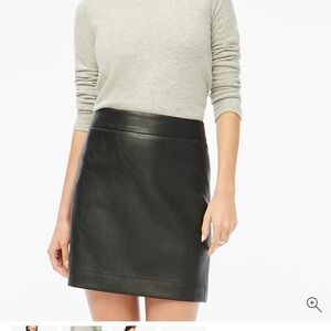 Faux-leather A-line mini skirt